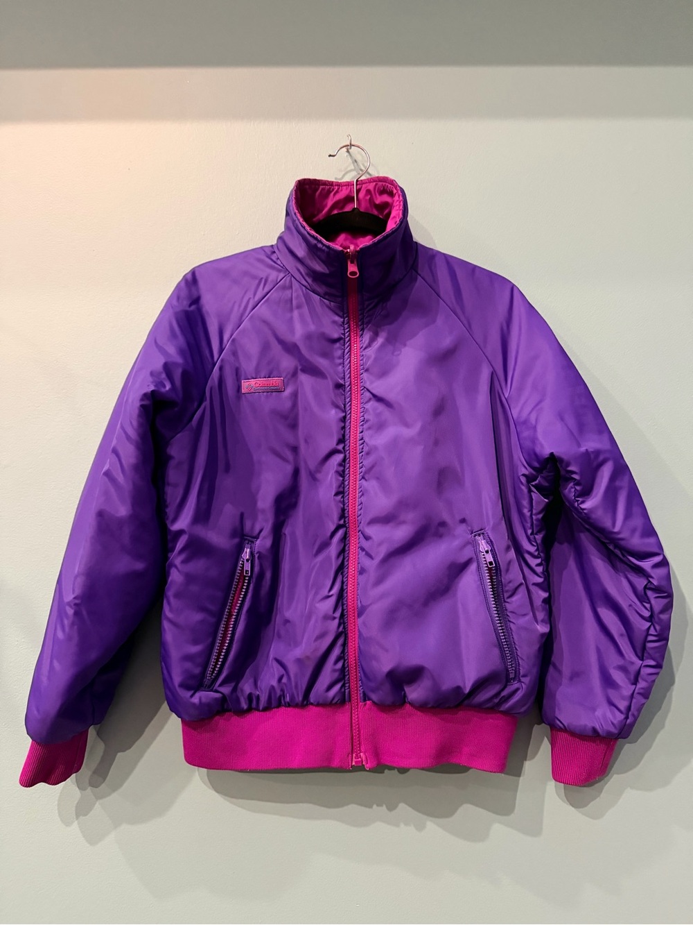 Columbia Vintage Reversible Jacket! Women’s Medium. Purple and Pink